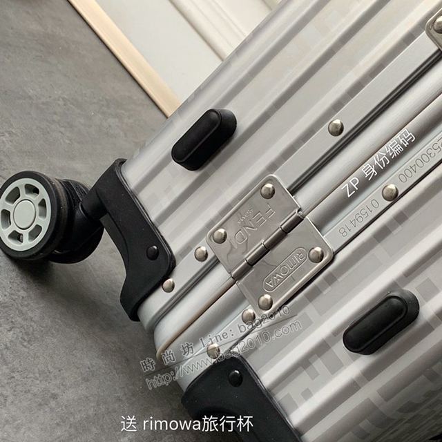 Rimowa拉杆箱 66637 Fend i x rimowa聯名 滿箱雙F圖案 全鋁鎂合金 日默瓦行李箱 Fend拉箱xzx1151